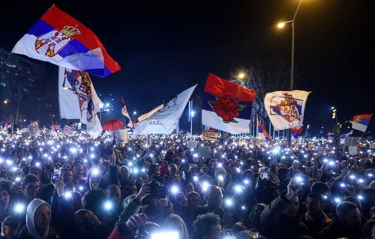 Митинги студентов и преподавателей охватили несколько городов Сербии